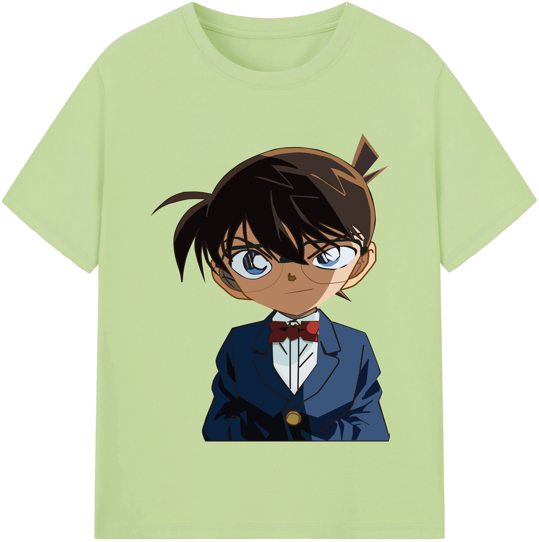 （画像用） 名探偵コナン 江戸川 コナン Detective Conan Conan Edogawa 綿100％半袖Tシャツ（フロントプリント）